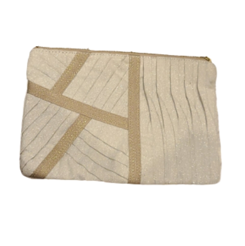 Miss Albright shimmer fabric clutch